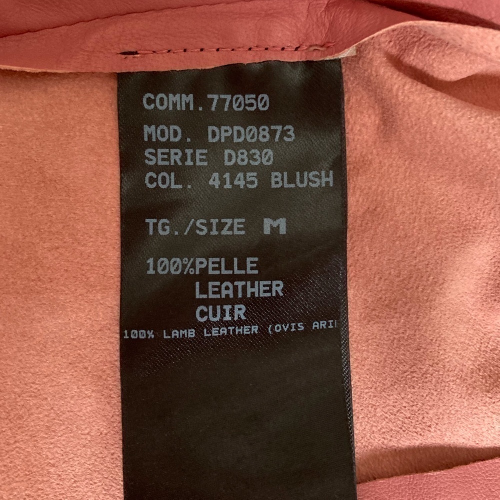 DROMe Lamb Leather Ruffle Jacket in Blush NWOT Made in Italy - Picture 9 of 12